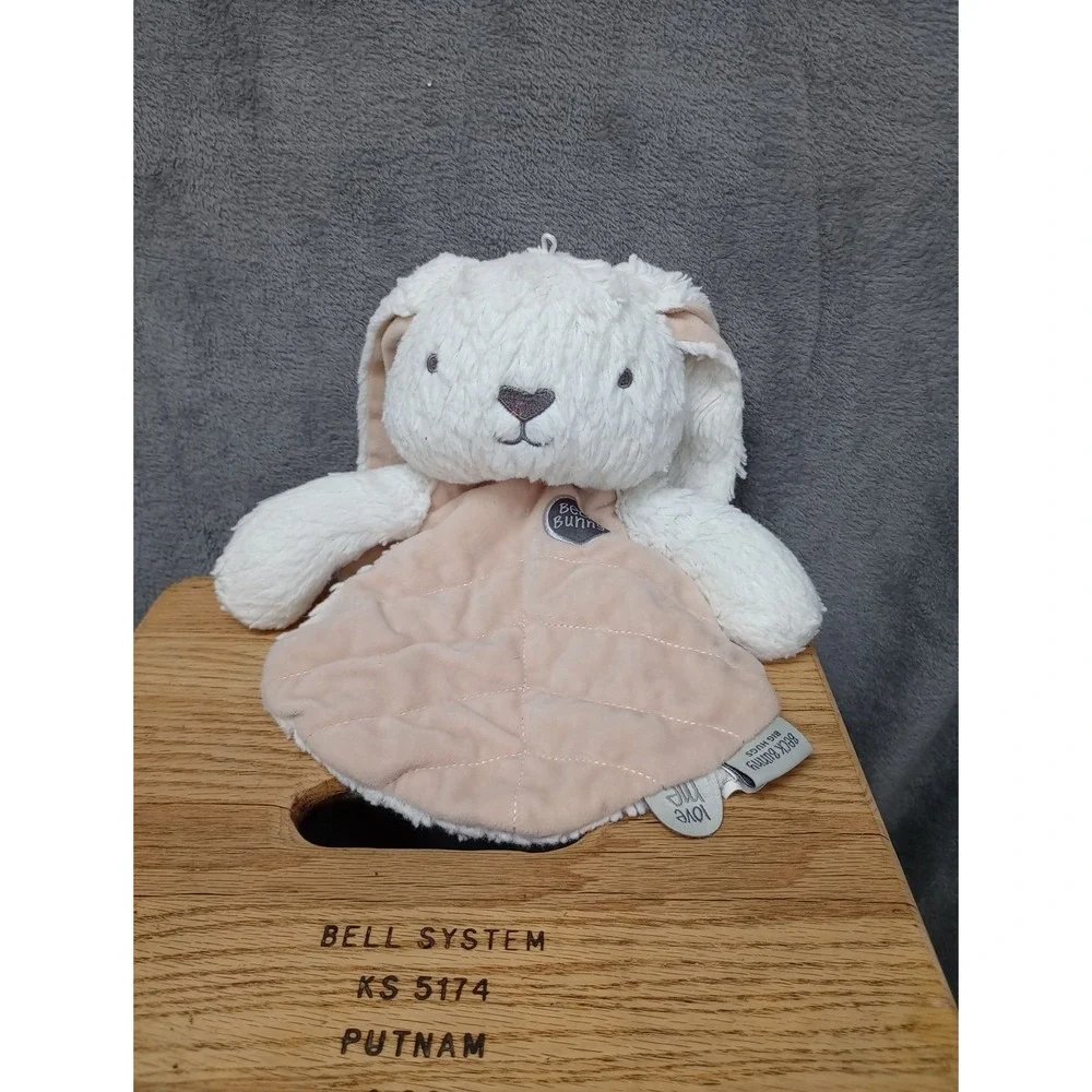 OB Designs Beck Bunny‎ Lovey Plush Security Blanket Tan White Baby Toy Lovie